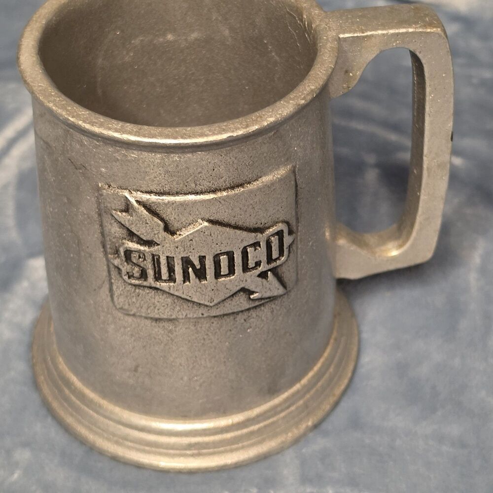 Vintage Sunoco Pewter Mug Tankard Gas Station Advertising Collectible Stein